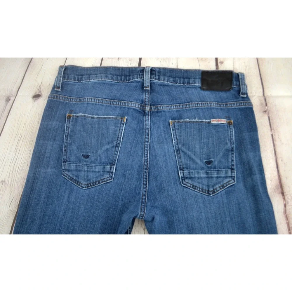 HUDSON Men's Dandy Slouchy Straight Button Fly‎ Jeans SIZE 32/33 Dark Wash
